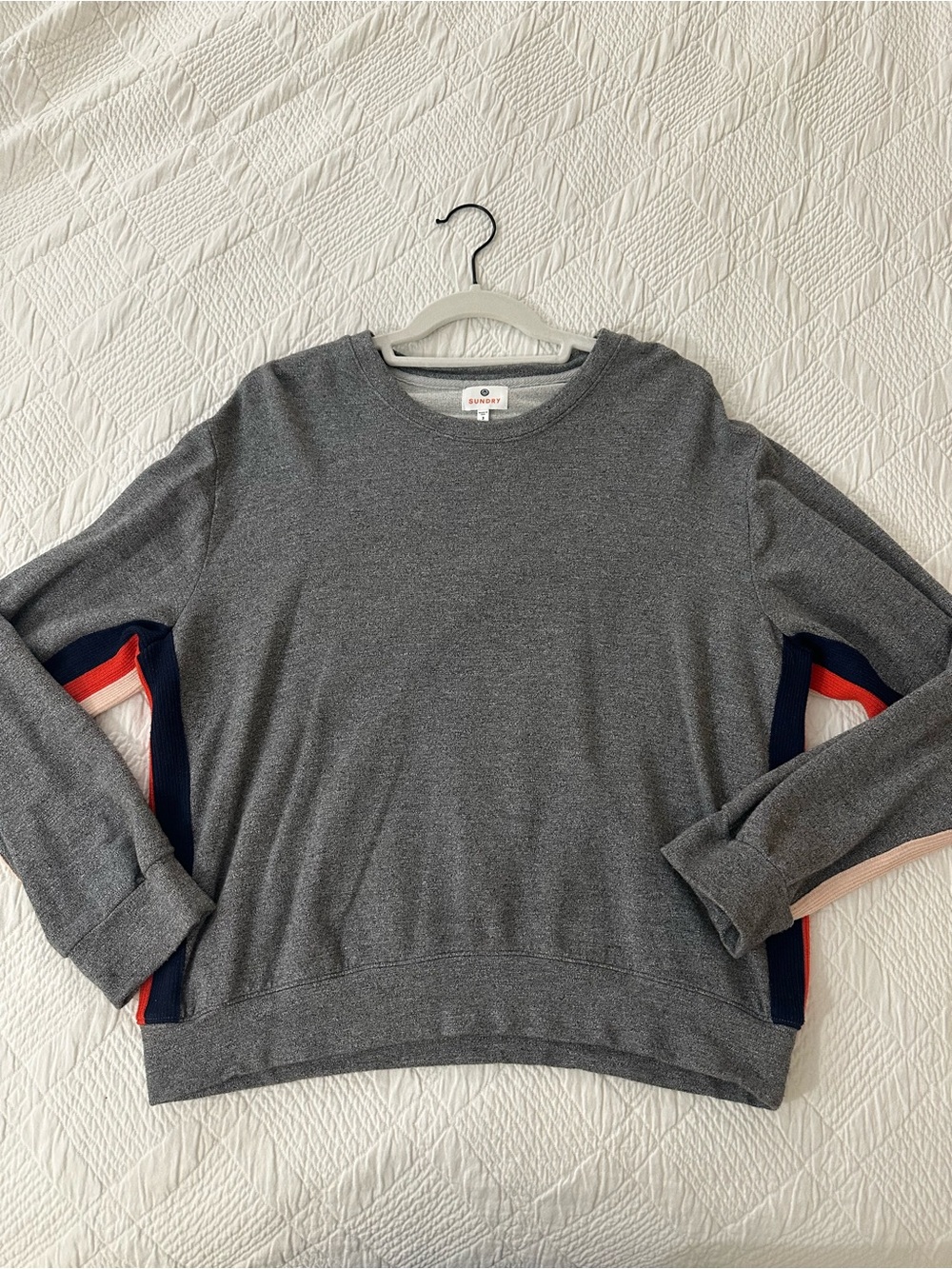 Sundry Grey Stripe Sweatshirt